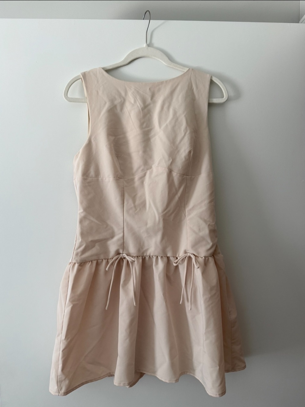 Sleeveless Drop-Waist Dress in Light Pale Pink